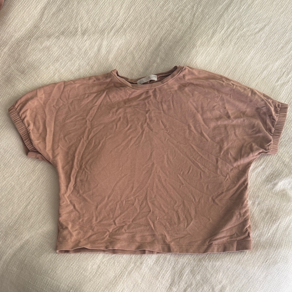 ZARA Mauve slight Boxy Crop Top